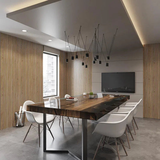 Grey Felt Oak Wood Wall Panel | Luxury 3-Sided Wood Veneer